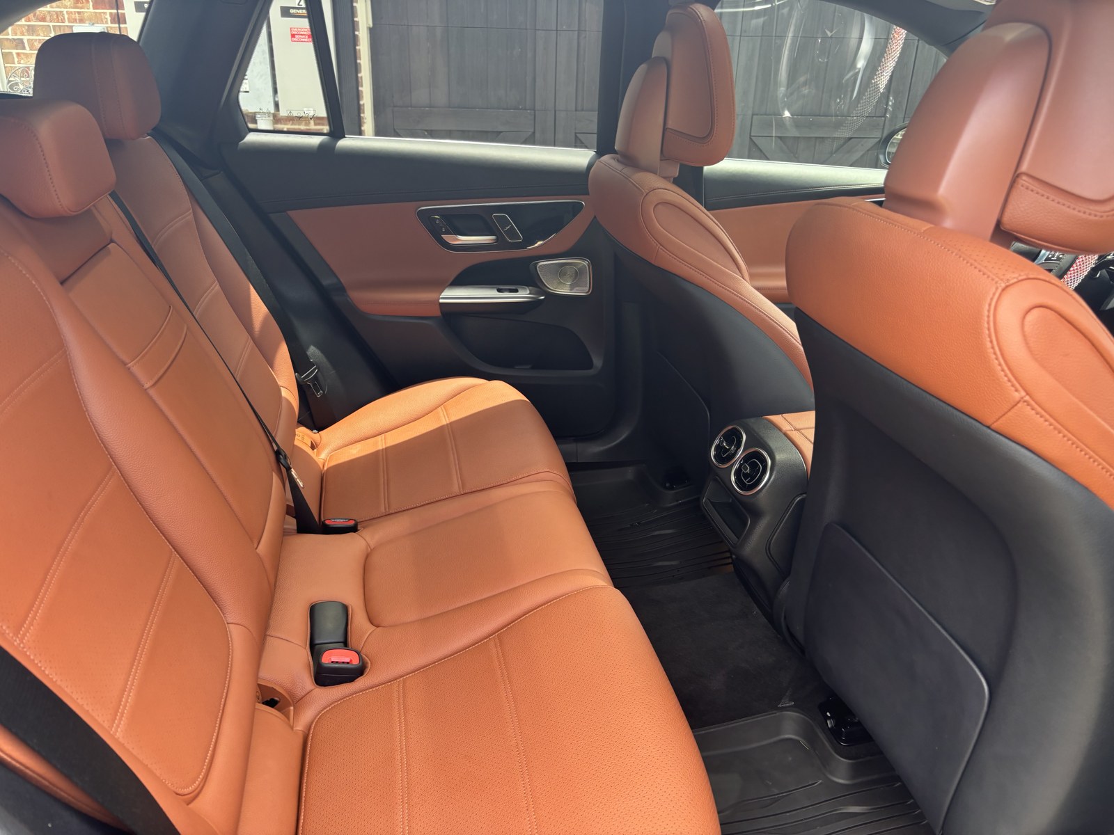 Mercedes GLC cognac leather rear seats