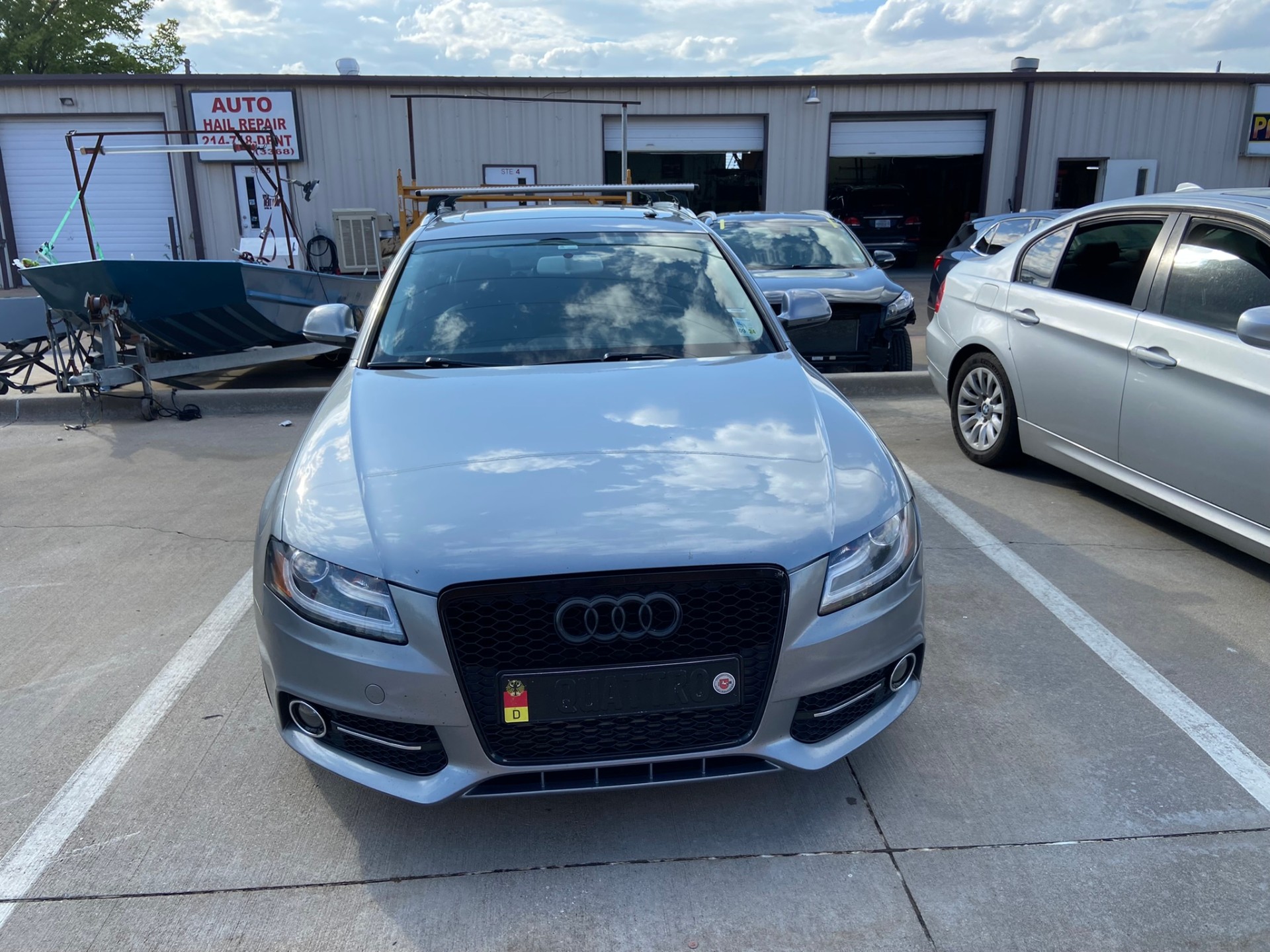 Silver Audi S4 Avant front view