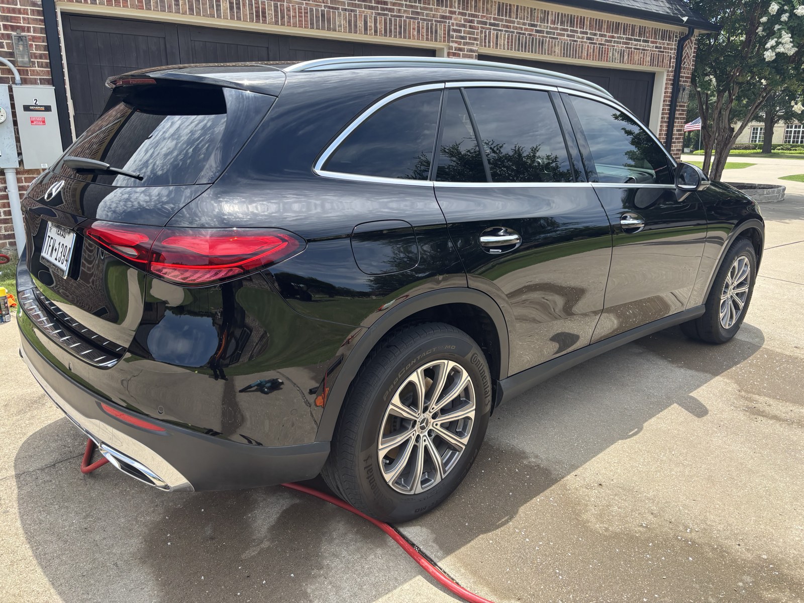 Mercedes GLC rear three-quarter, freshly cleaned