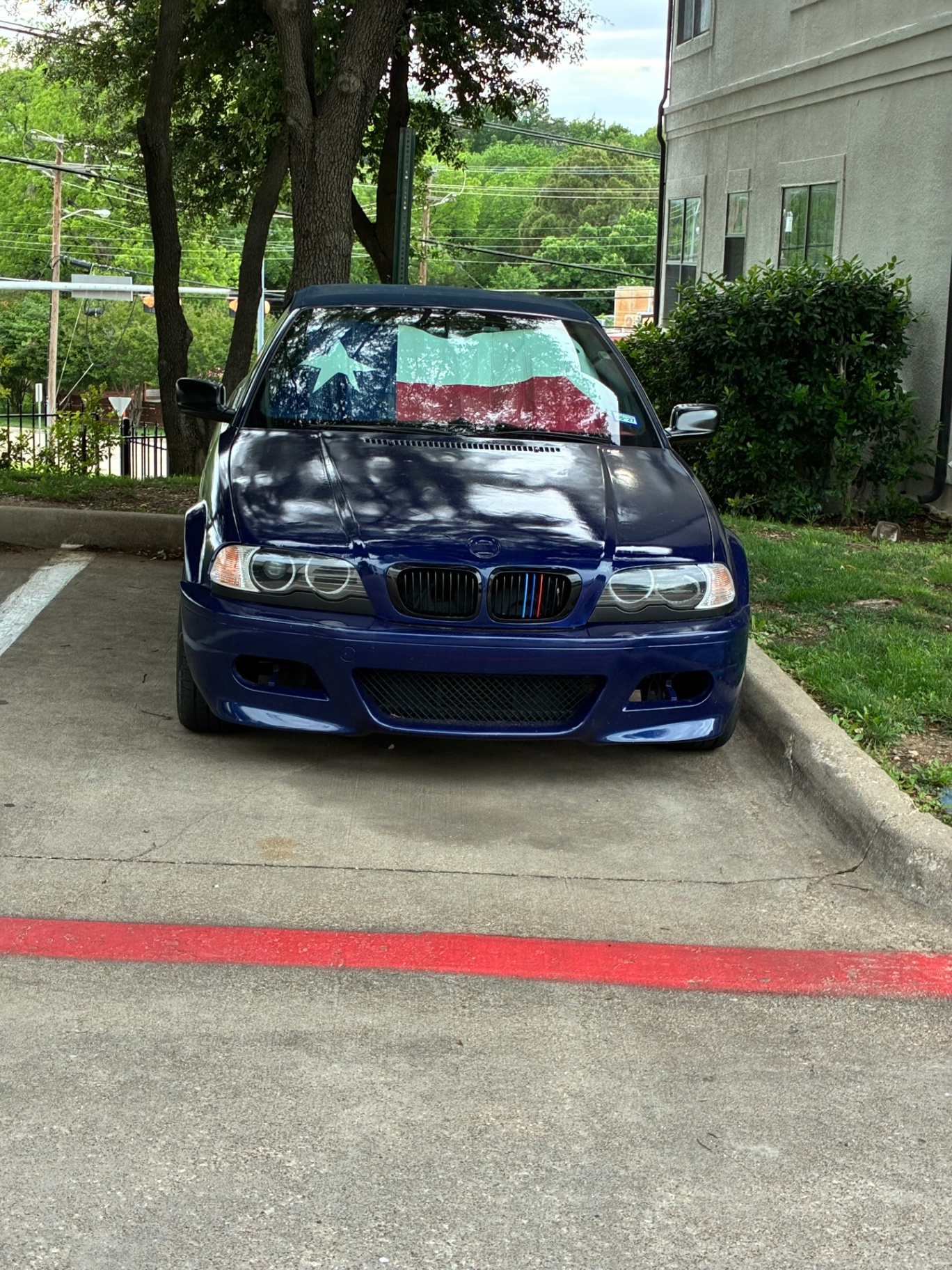 Blue BMW M3 front view