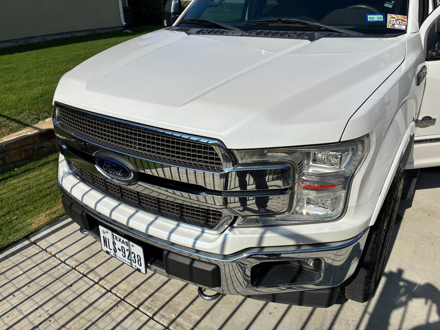 Ford F-150 King Ranch front grille and headlights cleaned