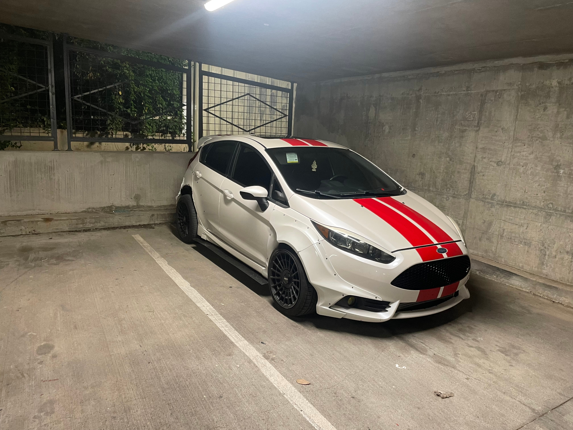 White Ford Fiesta ST with Rocket Bunny Kit